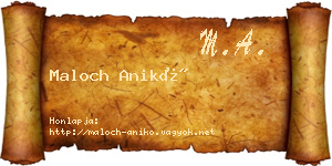 Maloch Anikó névjegykártya